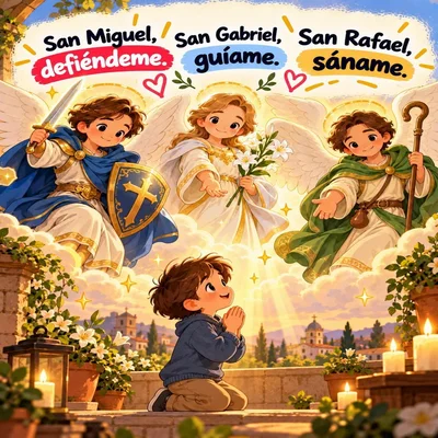 San Miguel, San Gabriel y San Rafael: defiéndeme, guíame, sáname