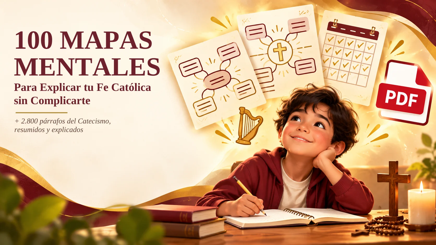 Portada de 100 Mapas Mentales para explicar tu Fe Católica sin complicarte